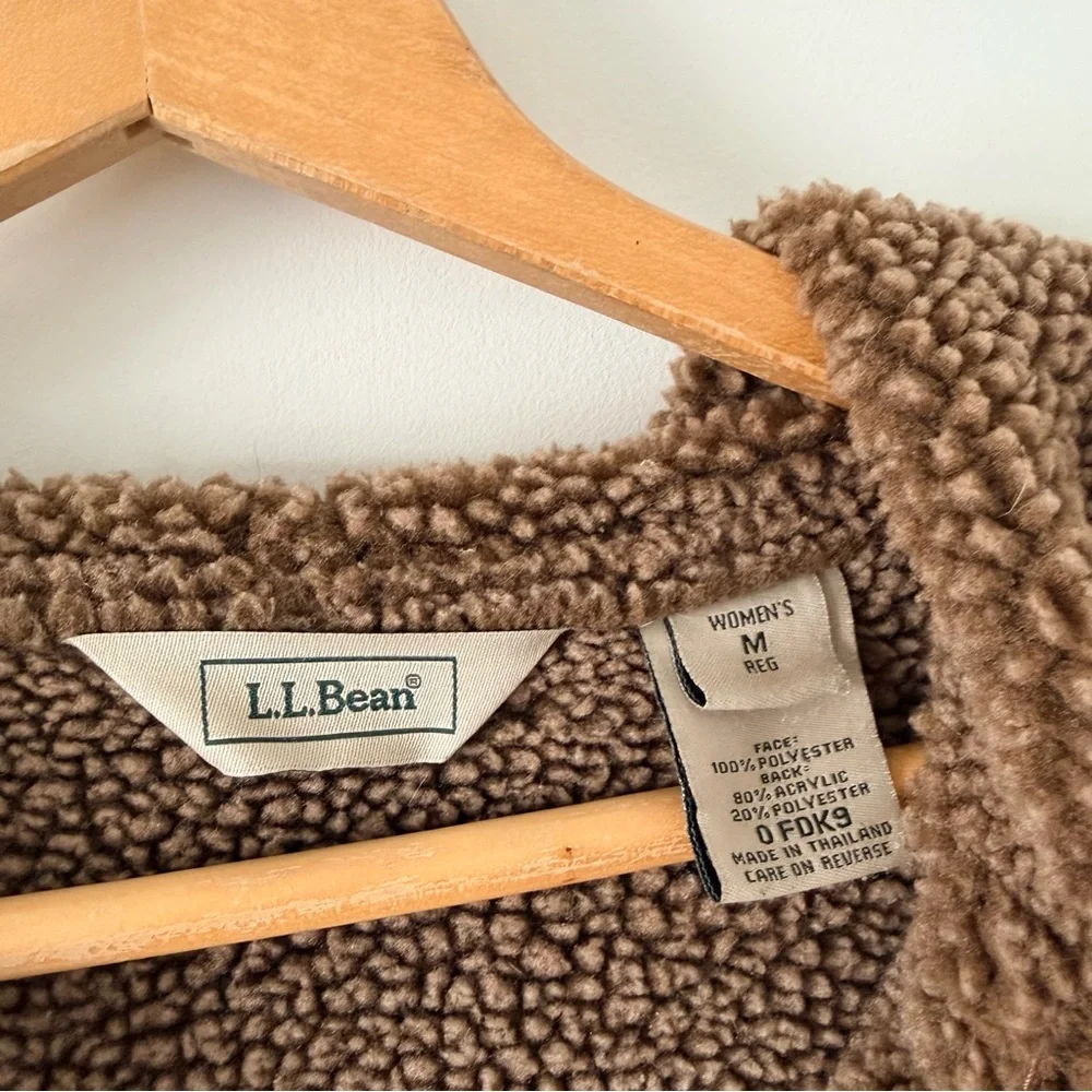 L.L. Bean Women's Brown Fleece Toggle Jacket